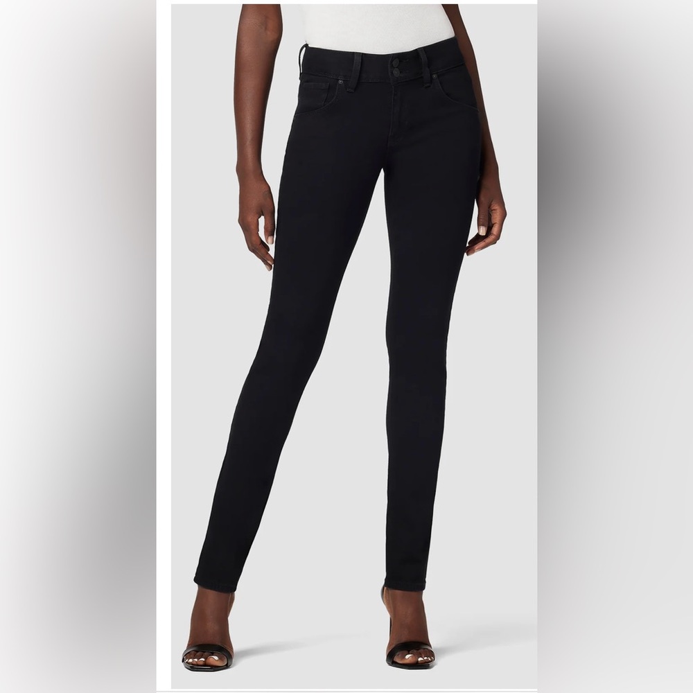 Hudson Collin Mid Rise Distressed Black Skinny Jean Women’s size 26